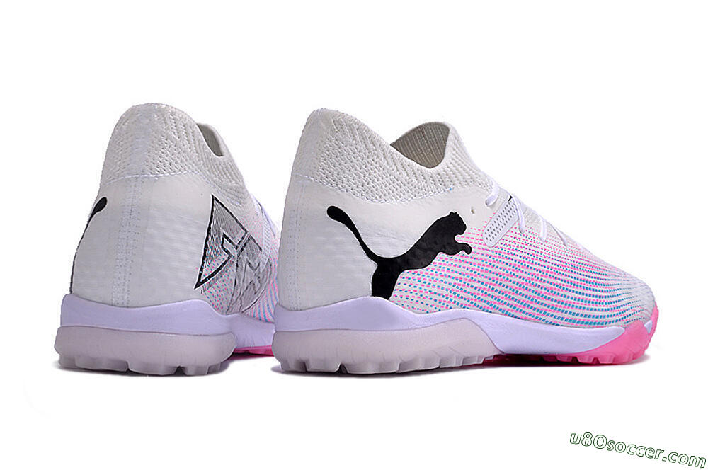 Puma Future 7 Ultimate TF Artificial Turf Soccer Shoes - White/Pink/Blue/Black 5