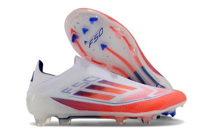 Adidas F50 Elite Laceless FG Firm Ground Soccer Cleats - White/Red/Blue