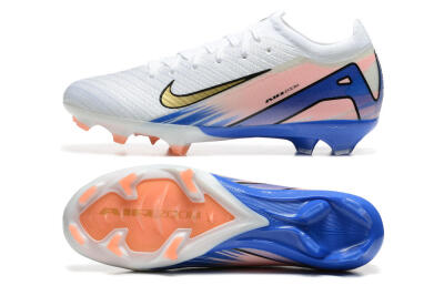 Nike Air Zoom Mercurial Vapor 16 Elite FG Firm Ground Soccer Cleats - White/Gold/Pink/Blue