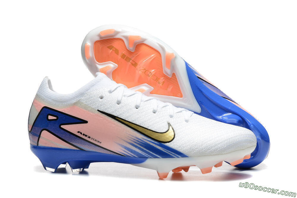 Nike Air Zoom Mercurial Vapor 16 Elite FG Firm Ground Soccer Cleats - White/Gold/Pink/Blue 1