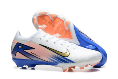 Nike Air Zoom Mercurial Vapor 16 Elite FG Firm Ground Soccer Cleats - White/Gold/Pink/Blue