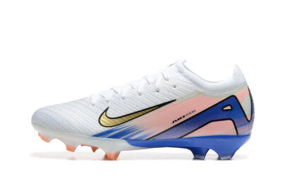Nike Air Zoom Mercurial Vapor 16 Elite FG Firm Ground Soccer Cleats - White/Gold/Pink/Blue