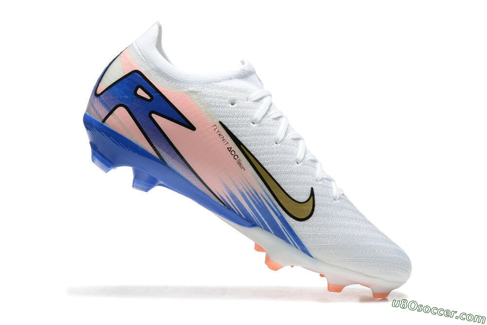 Nike Air Zoom Mercurial Vapor 16 Elite FG Firm Ground Soccer Cleats - White/Gold/Pink/Blue 4