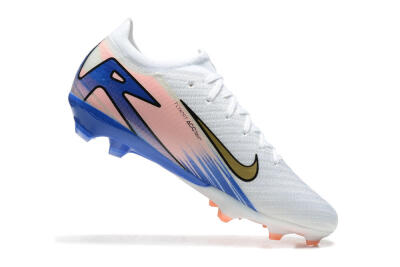 Nike Air Zoom Mercurial Vapor 16 Elite FG Firm Ground Soccer Cleats - White/Gold/Pink/Blue