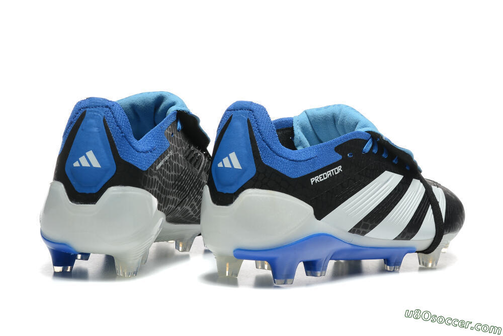 Adidas Predator Elite Foldover Tongue FG Firm Ground Soccer Cleats - Black/White/Blue 6