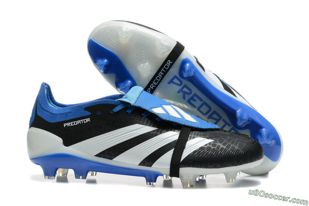 Adidas Predator Elite Foldover Tongue FG Firm Ground Soccer Cleats - Black/White/Blue 1