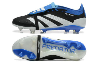 Adidas Predator Elite Foldover Tongue FG Firm Ground Soccer Cleats - Black/White/Blue