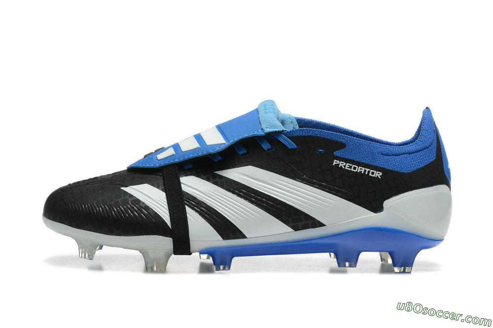 Adidas Predator Elite Foldover Tongue FG Firm Ground Soccer Cleats - Black/White/Blue 2