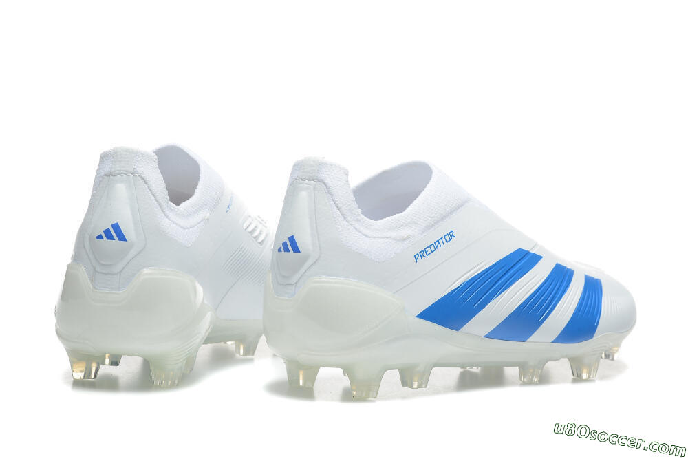 Adidas Predator Elite Laceless FG Firm Ground Soccer Cleats - White/Blue 6