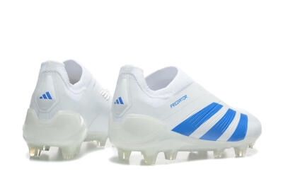 Adidas Predator Elite Laceless FG Firm Ground Soccer Cleats - White/Blue