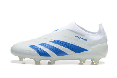 Adidas Predator Elite Laceless FG Firm Ground Soccer Cleats - White/Blue