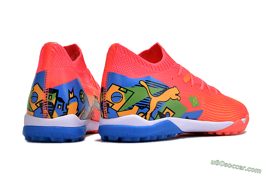 Puma Future 7 Ultimate TF Artificial Turf Soccer Shoes - Red/Blue/Yellow 5