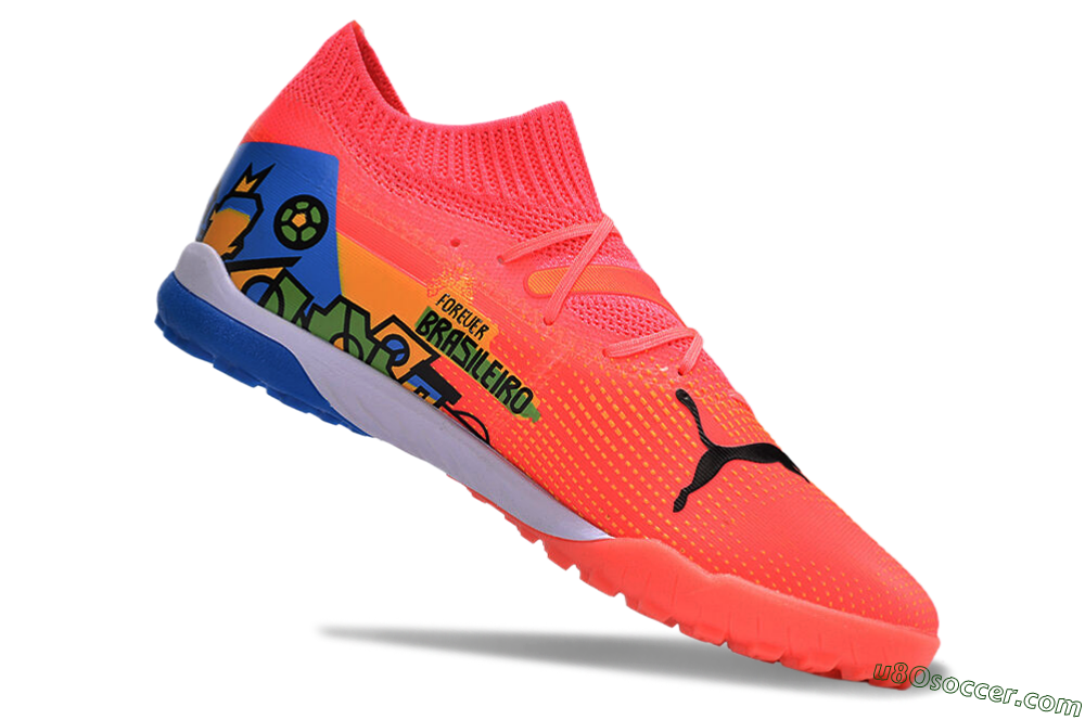 Puma Future 7 Ultimate TF Artificial Turf Soccer Shoes - Red/Blue/Yellow 3