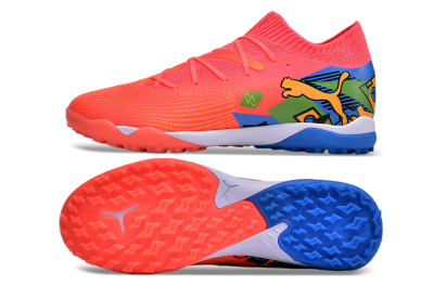 Puma Future 7 Ultimate TF Artificial Turf Soccer Shoes - Red/Blue/Yellow