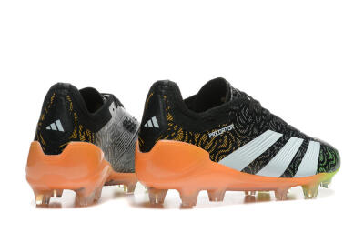 Adidas Predator 24 Elite FG Firm Ground Soccer Cleats - Black/White/Yellow/Orange