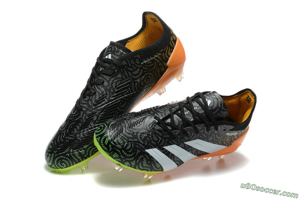 Adidas Predator 24 Elite FG Firm Ground Soccer Cleats - Black/White/Yellow/Orange 3