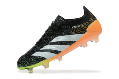 Adidas Predator 24 Elite FG Firm Ground Soccer Cleats - Black/White/Yellow/Orange