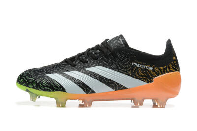 Adidas Predator 24 Elite FG Firm Ground Soccer Cleats - Black/White/Yellow/Orange