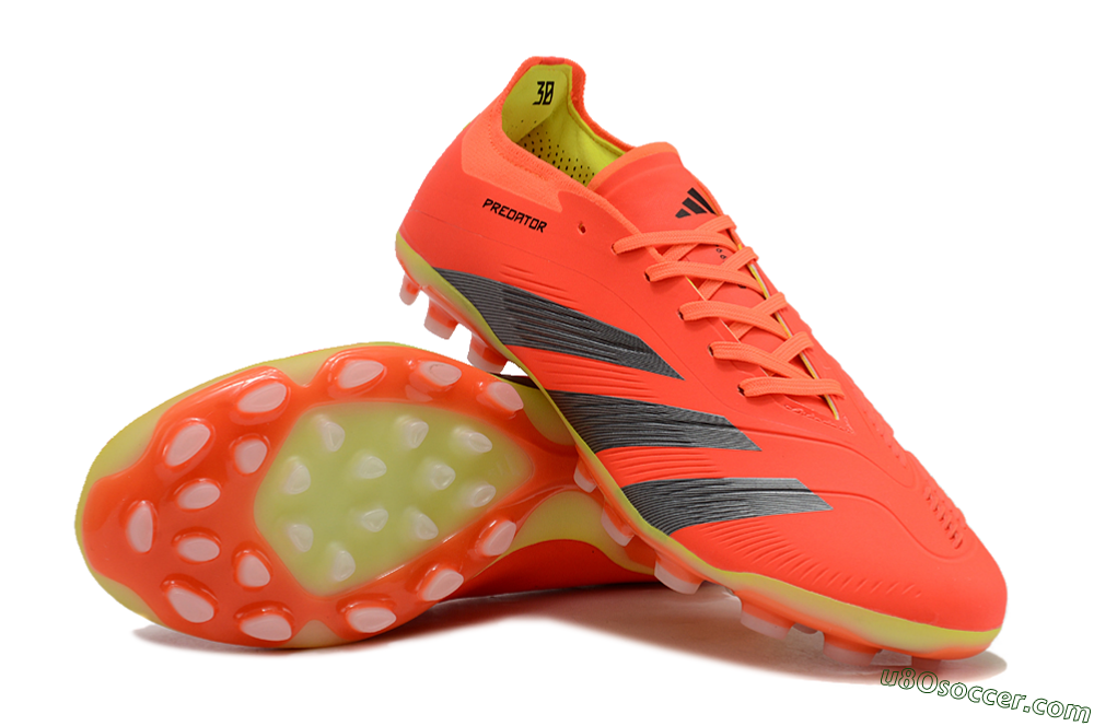 Adidas Predator 24 Elite AG Artificial Grass Soccer Cleats - Red/Silver/Yellow 3