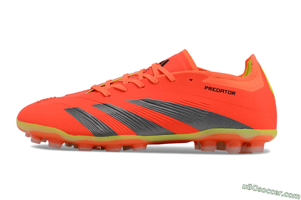 Adidas Predator 24 Elite AG Artificial Grass Soccer Cleats - Red/Silver/Yellow 2