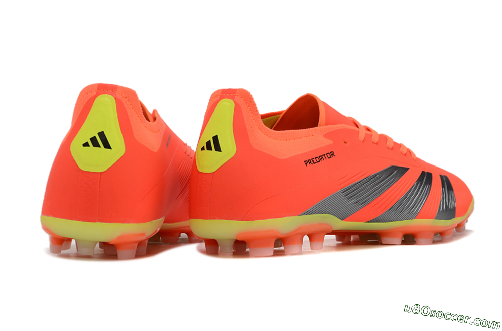 Adidas Predator 24 Elite AG Artificial Grass Soccer Cleats - Red/Silver/Yellow 6
