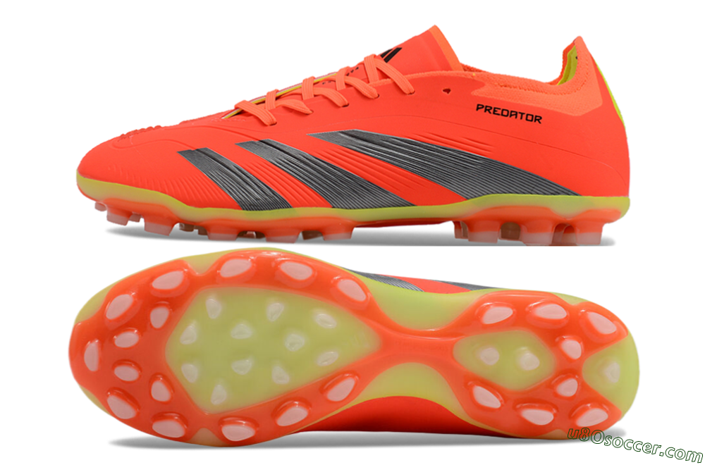 Adidas Predator 24 Elite AG Artificial Grass Soccer Cleats - Red/Silver/Yellow 0