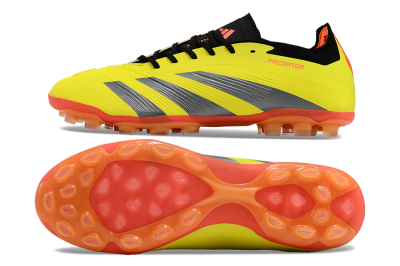 Adidas Predator 24 Elite AG Artificial Grass Soccer Cleats - Yellow/Silver/Red
