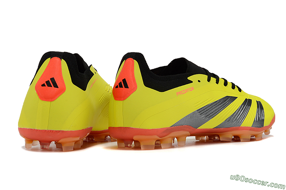 Adidas Predator 24 Elite AG Artificial Grass Soccer Cleats - Yellow/Silver/Red 6