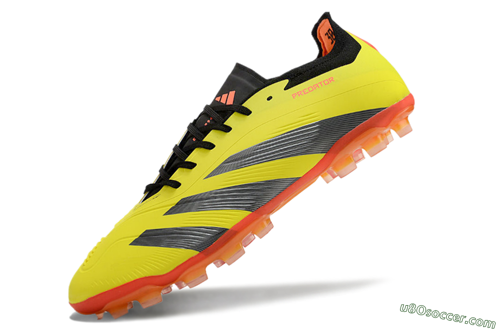Adidas Predator 24 Elite AG Artificial Grass Soccer Cleats - Yellow/Silver/Red 5