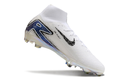 Nike Air Zoom Mercurial Superfly 10 Elite FG Firm Ground Soccer Cleats - White/Black/Blue/Gold