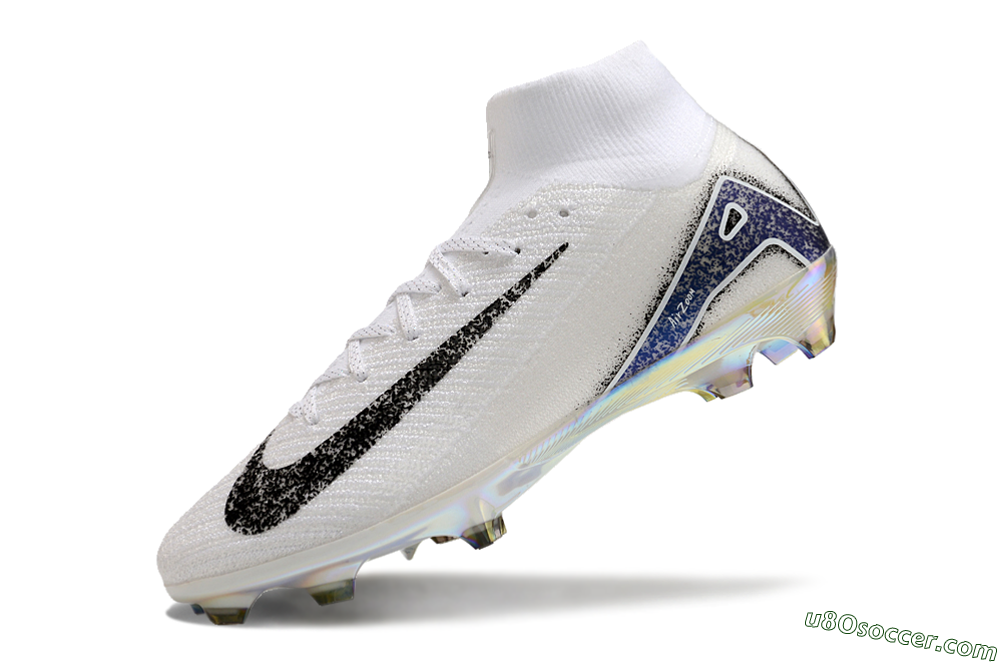 Nike Air Zoom Mercurial Superfly 10 Elite FG Firm Ground Soccer Cleats - White/Black/Blue/Gold 5