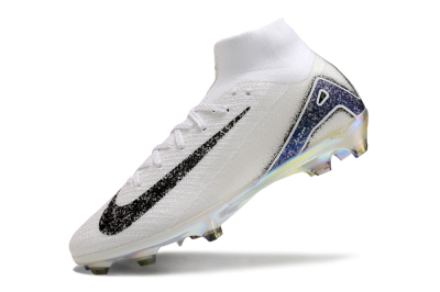 Nike Air Zoom Mercurial Superfly 10 Elite FG Firm Ground Soccer Cleats - White/Black/Blue/Gold