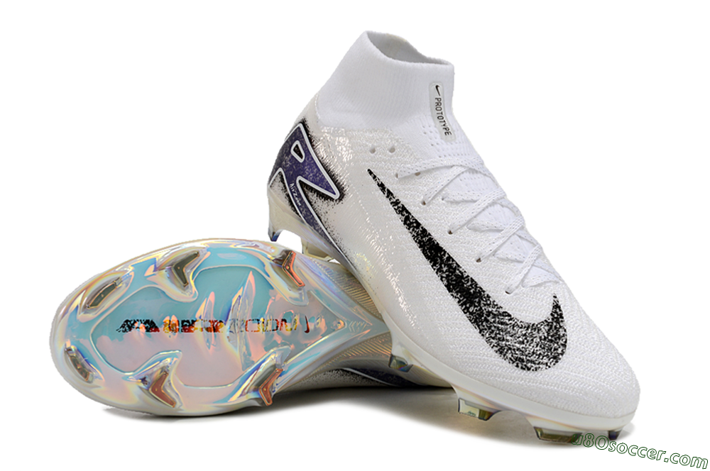 Nike Air Zoom Mercurial Superfly 10 Elite FG Firm Ground Soccer Cleats - White/Black/Blue/Gold 3