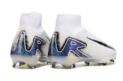 Nike Air Zoom Mercurial Superfly 10 Elite FG Firm Ground Soccer Cleats - White/Black/Blue/Gold