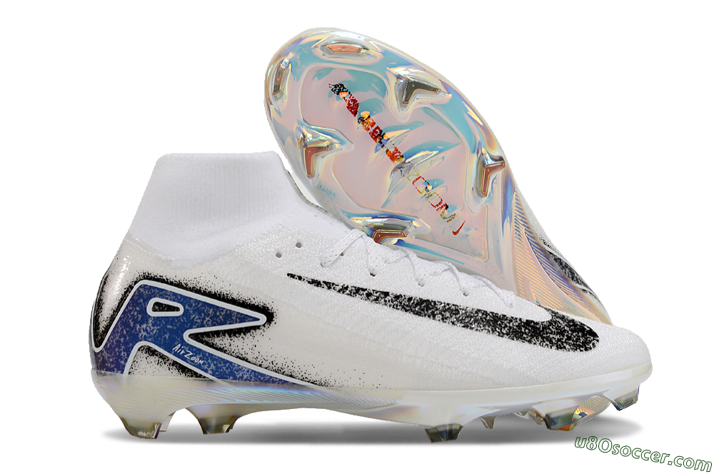 Nike Air Zoom Mercurial Superfly 10 Elite FG Firm Ground Soccer Cleats - White/Black/Blue/Gold 1