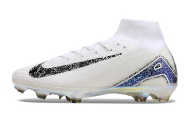 Nike Air Zoom Mercurial Superfly 10 Elite FG Firm Ground Soccer Cleats - White/Black/Blue/Gold