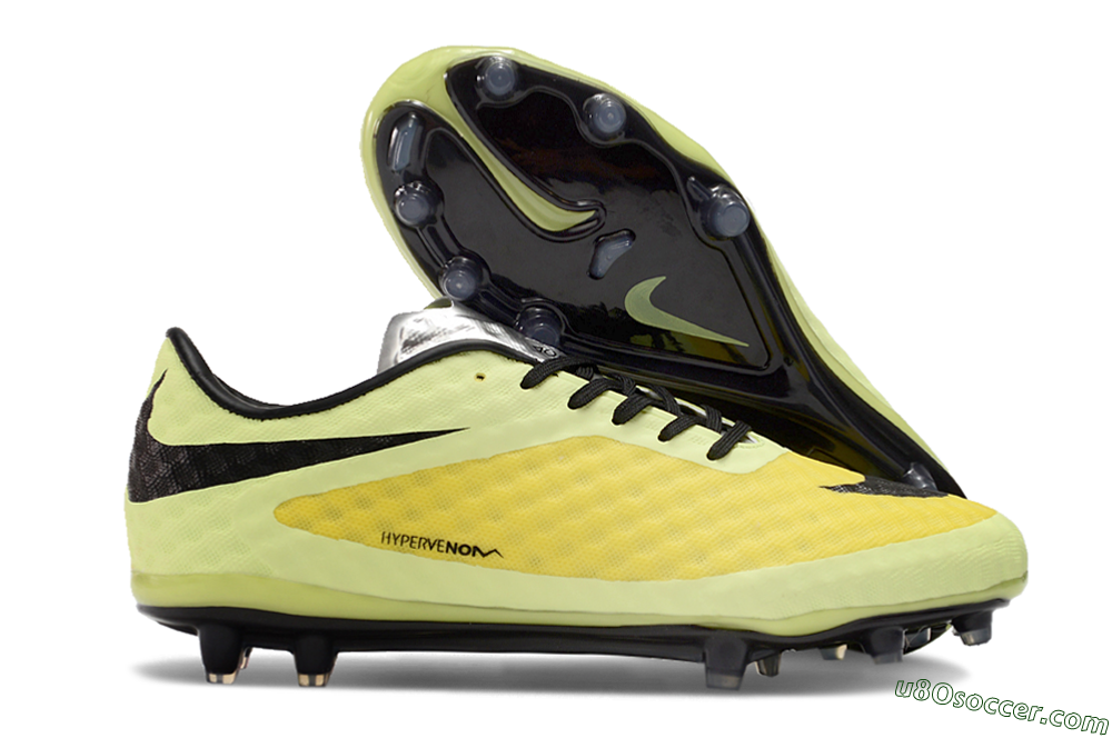 Nike Hypervenom Phantom FG Firm Ground Soccer Cleats - Yellow/Black/Silver 1