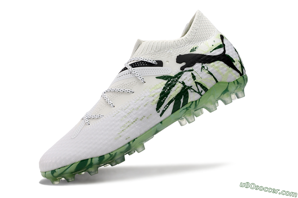 Puma Future Ultimate MG Multi Ground Soccer Cleats - White/Black/Green 5