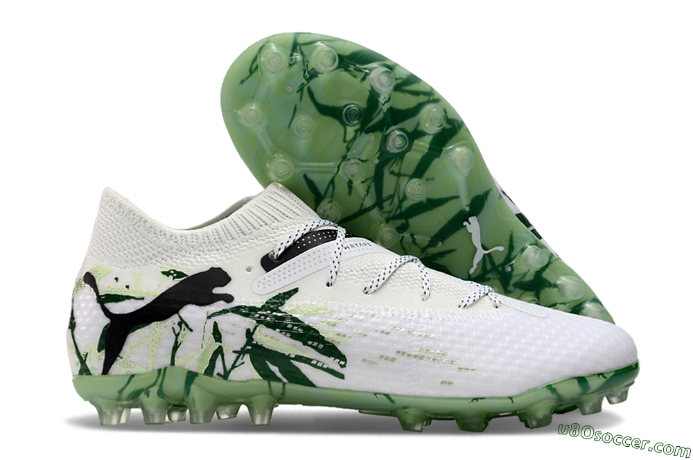 Puma Future Ultimate MG Multi Ground Soccer Cleats - White/Black/Green 1