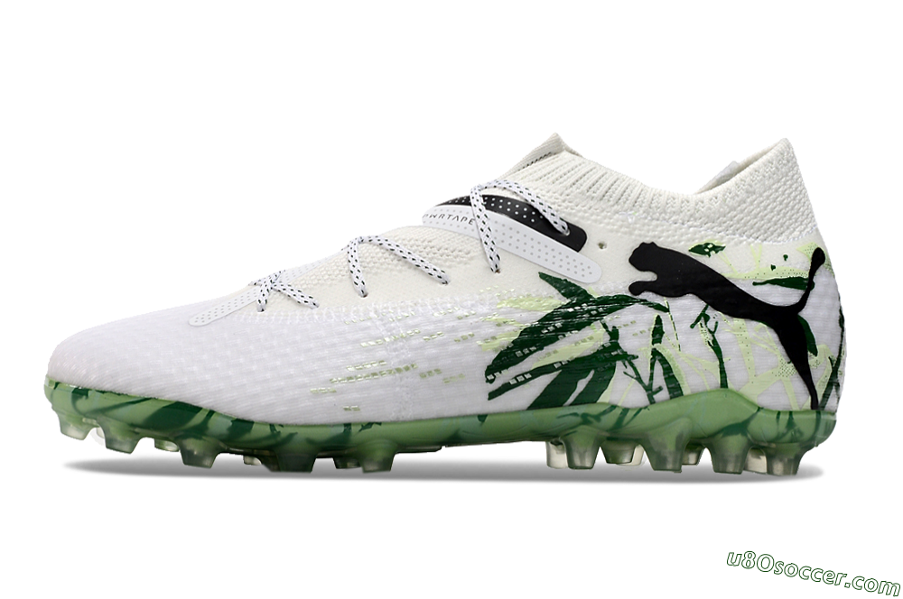 Puma Future Ultimate MG Multi Ground Soccer Cleats - White/Black/Green 2