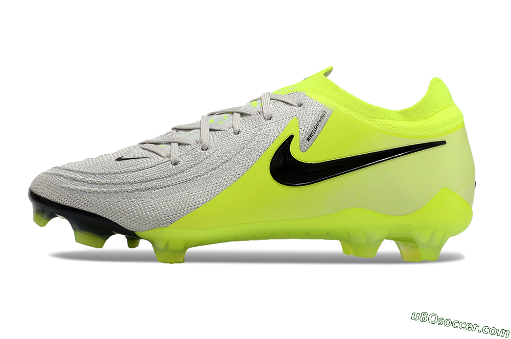 Nike Phantom GX Elite FG Firm Ground Soccer Cleats - Grey/Yellow/Black 2