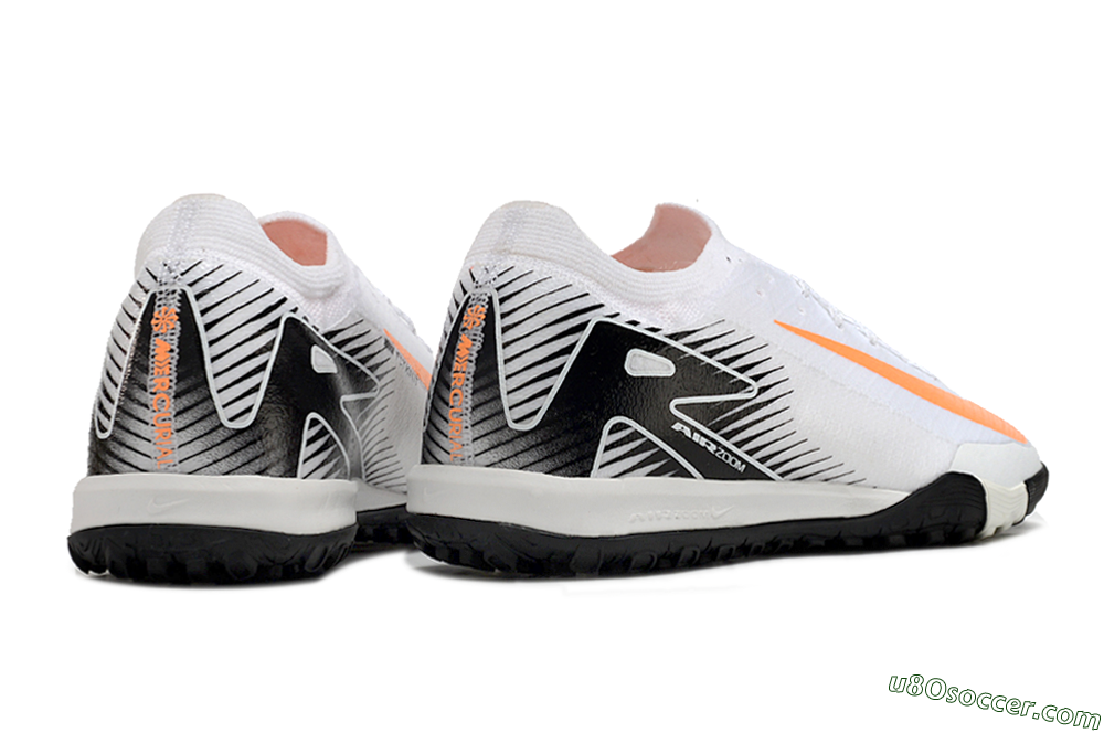 Nike Air Zoom Mercurial Vapor 16 Elite TF Artificial Turf Soccer Shoes - White/Orange/Black 6