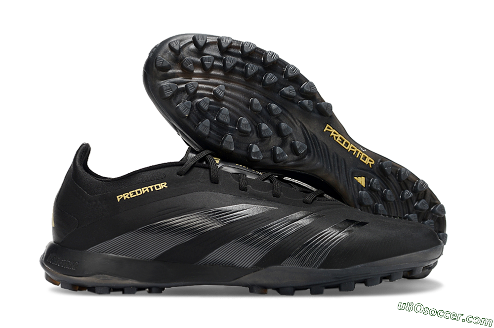 Adidas Predator 24 Elite TF Artificial Turf Soccer Shoes - Black/Silver/Yellow 1
