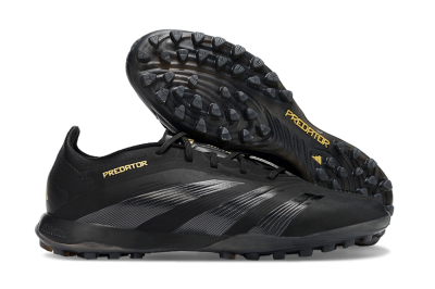 Adidas Predator 24 Elite TF Artificial Turf Soccer Shoes - Black/Silver/Yellow