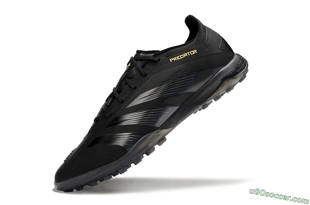 Adidas Predator 24 Elite TF Artificial Turf Soccer Shoes - Black/Silver/Yellow 5