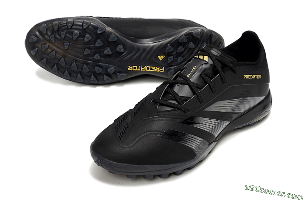 Adidas Predator 24 Elite TF Artificial Turf Soccer Shoes - Black/Silver/Yellow 3