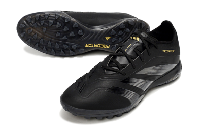 Adidas Predator 24 Elite TF Artificial Turf Soccer Shoes - Black/Silver/Yellow