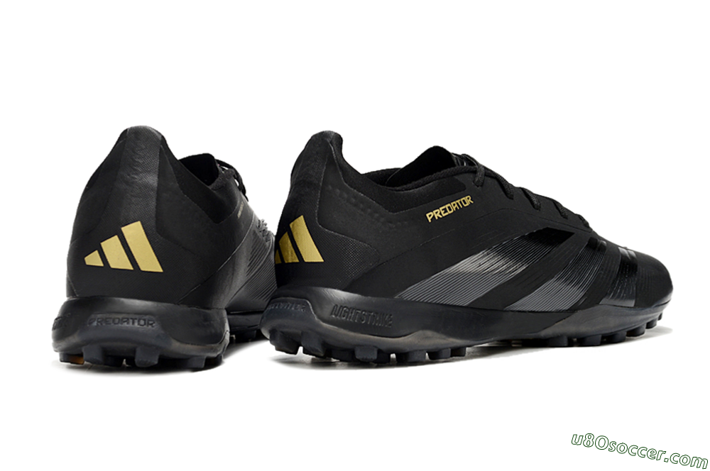 Adidas Predator 24 Elite TF Artificial Turf Soccer Shoes - Black/Silver/Yellow 6