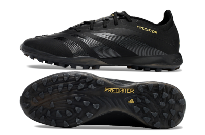 Adidas Predator 24 Elite TF Artificial Turf Soccer Shoes - Black/Silver/Yellow