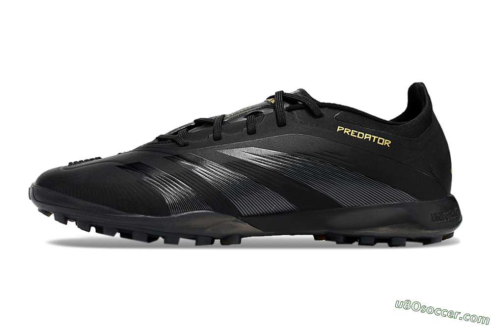Adidas Predator 24 Elite TF Artificial Turf Soccer Shoes - Black/Silver/Yellow 2